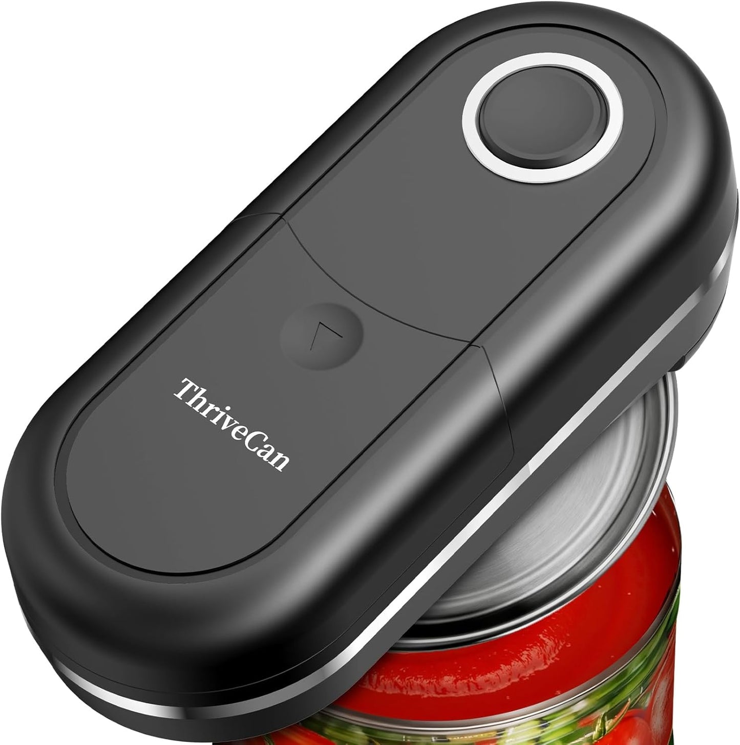 Electric Can Opener, One Touch Automatic Smooth Edge, Hands Free Side Cut Can Opener for Seniors, Battery Operated, Fits Most Cans, Safe & Easy to Use, Food Safe, Easy Clean Kitchen Gadget (Black)