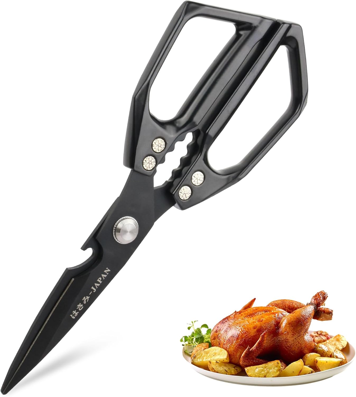 Herb Scissors, Shallot Scissors, Multipurpose 5 Blade Kitchen Herb Shears, Herb Cutter with Safety Cover and Cleaning Comb for Chopping Shallot Basil Chive Parsley