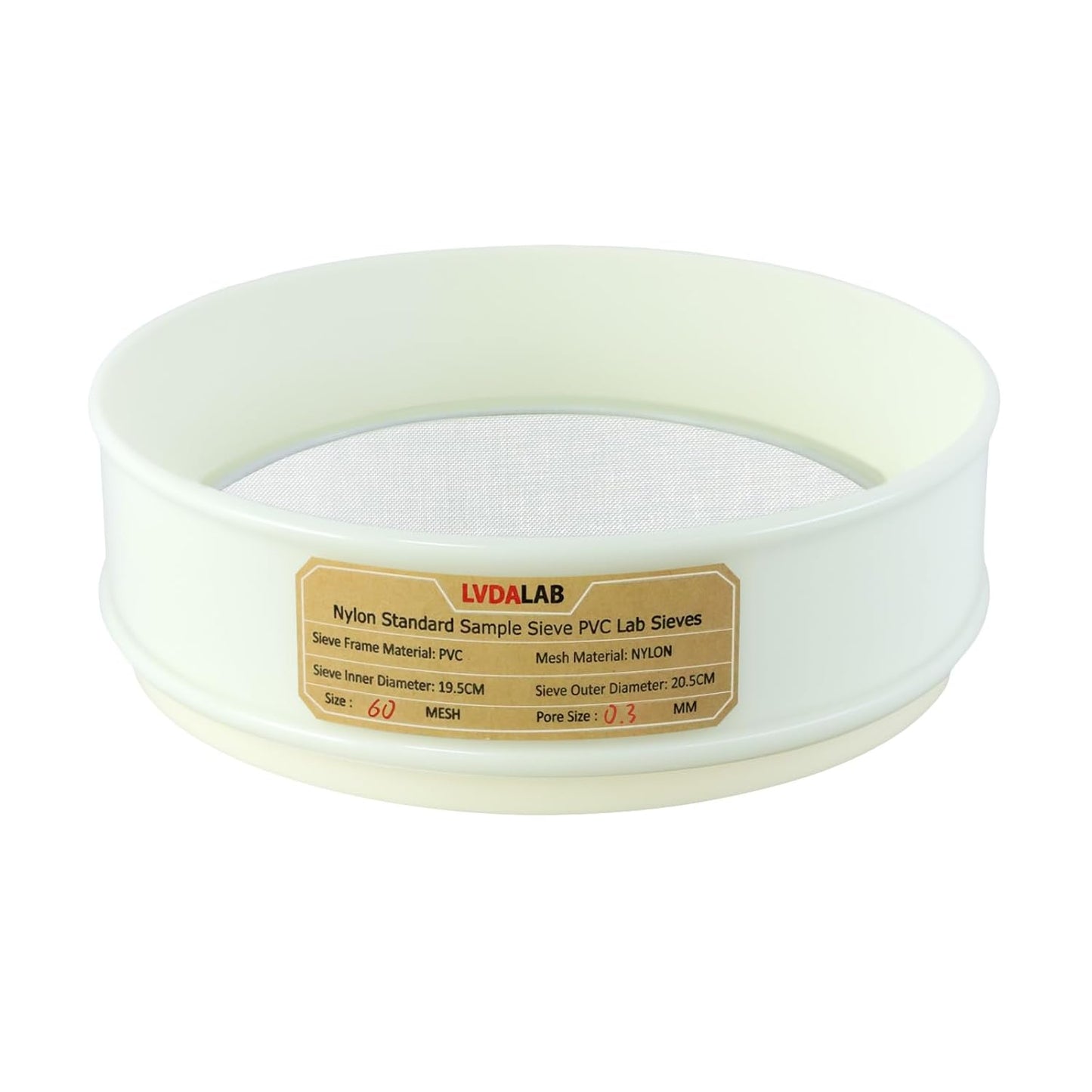 PVC Nylon Lab Sieve 80 Mesh(0.2mm), LVDALAB 7.9Inch(20cm) Diameter Sample Sifter Strainer for Industrial Lab Home