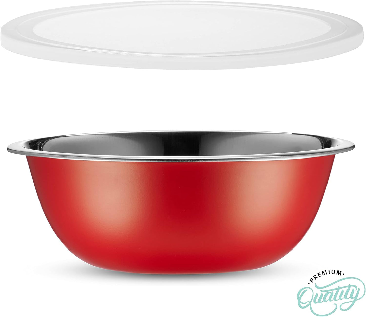 WHYSKO Stainless Steel Mixing Bowl Set, 10 Piece Stainless Steel Mixing Bowls with Lids Set for Food Prep Storage and Serving, Dishwasher Safe for Kitchen Baking Cooking, Silver