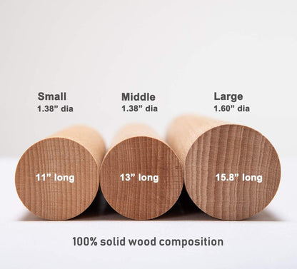 GOBAM Wood Rolling Pin, Small - Dough Roller for Pasta, Cookies, Pie, Pizza, Chapati, Fondant, Rolling Pins for Baking, Bread Making Tools and Supplies - 11 x 1.38 Inches