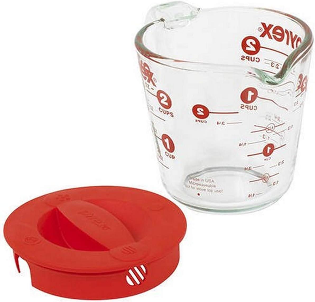 Pyrex Prepware 2-Cup Glass Measuring Cup with Lid