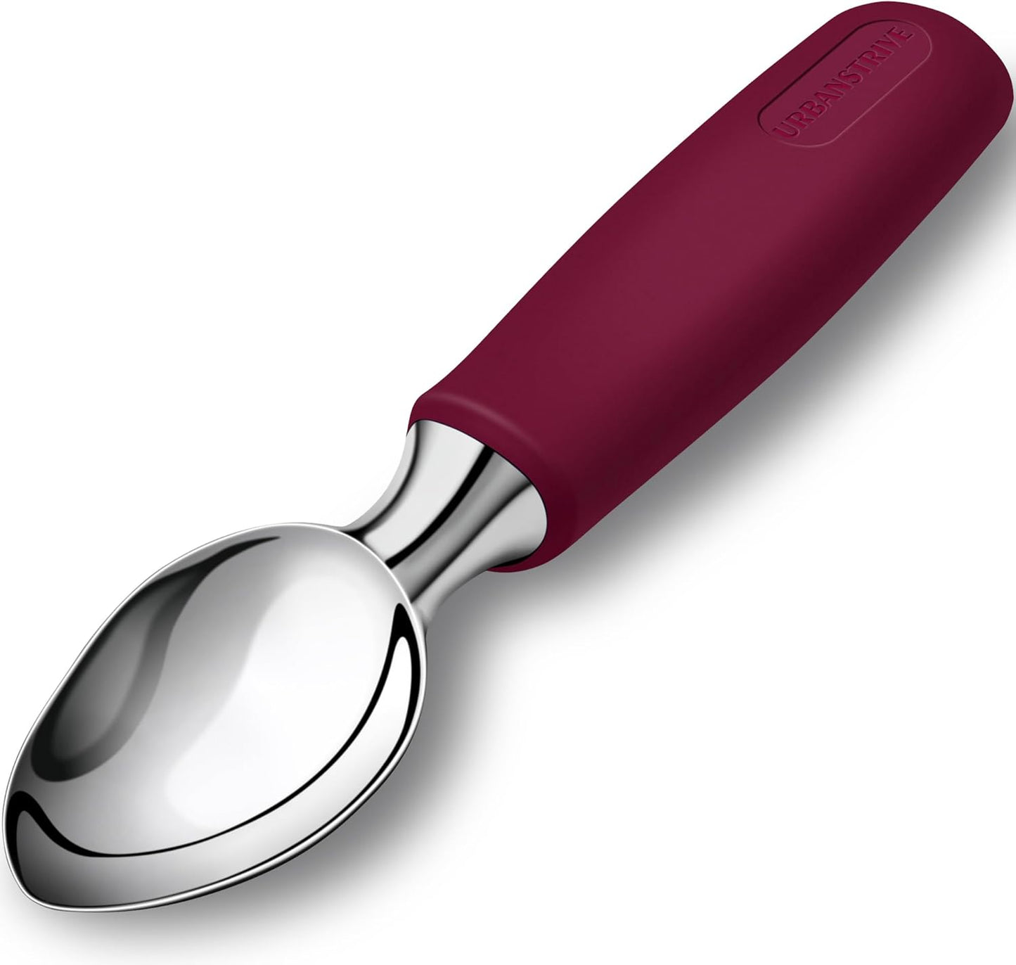 Urbanstrive Ice Cream Scoop Stainless Steel, Ice Cream Scooper Professional Large Ice Cream Scoops With Non-Slip Rubber Handle, Ice Cream Spade for Cookie Dough, Gelato, Sorbet, Melon (Black)