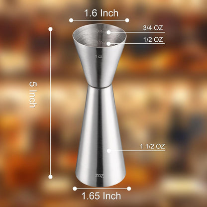 Briout Jigger for Bartending, Double Cocktail Jigger Japanese Premium 304 Stainless Steel Jigger 2 OZ 1 OZ with Measurements Inside