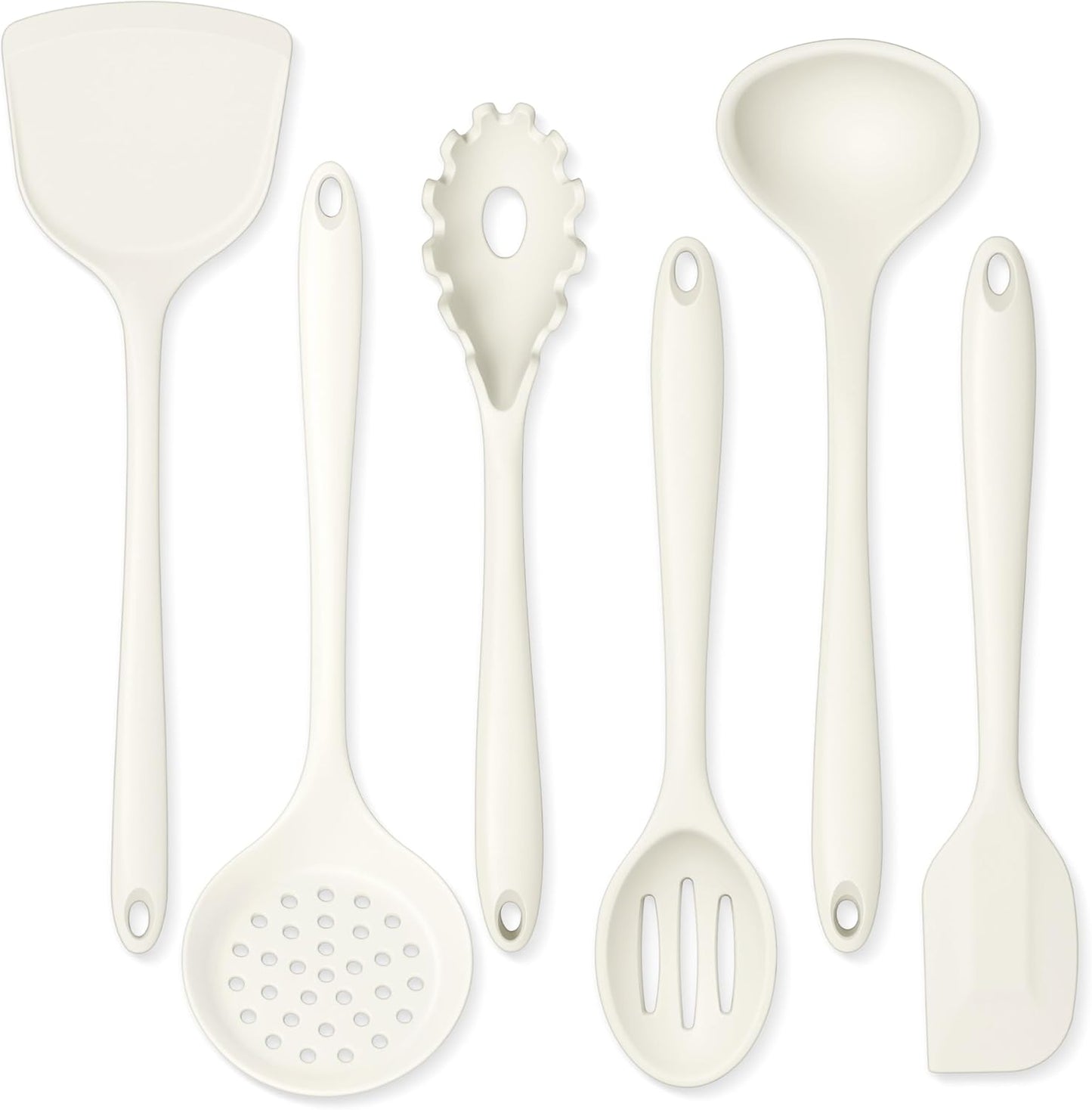 Onader Silicone Cooking Utensils Set of 10, Kitchen Utensils for Nonstick Cookware, Heat Resistant & Nontoxic Spatula Set- Khaki