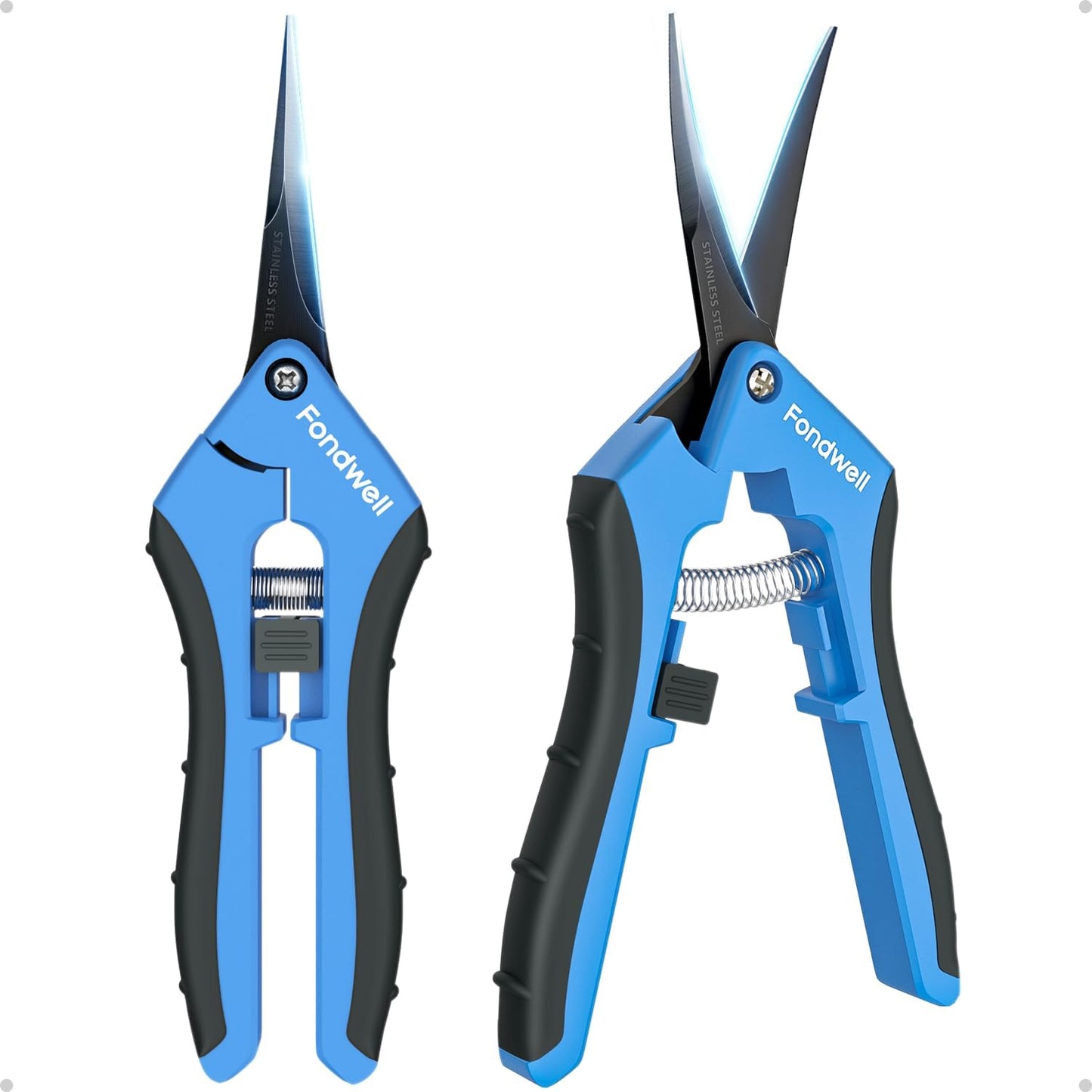 Fondwell 6.5" Trimming Scissors Garden Snips: Small Pruning Shears with Non-Stick Sharp Blade - Ideal for Precise Cutting and Shaping