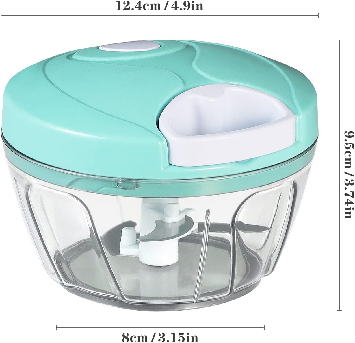 Cambom Manual Food Chopper Vegetable Cutter, Hand String Vegetable Chopper Onions Cutter for Vegetable Fruits Nuts BPA Free Food Safe Material, 900ml Grey