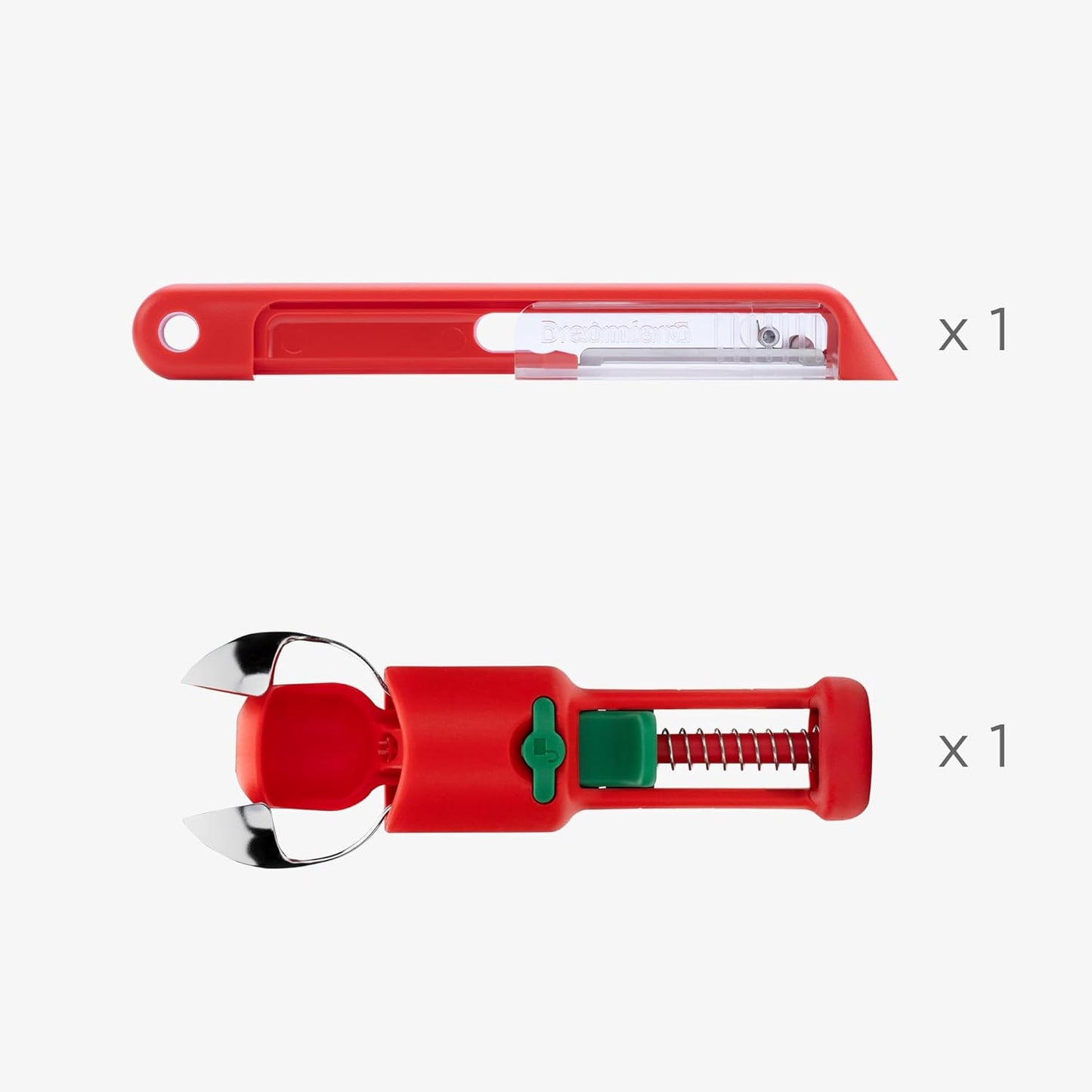 Dreamfarm Peel & Pit Bundle | Sharple Self-Sharpening Fruit & Vegetable Speed Peeler and Hullapit Easy, Fast Cherry Pitter & Strawberry Huller