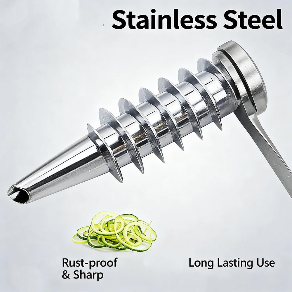 Stainless Steel Spiral Cutter for Vegetables Potato Cucumber Spiral Slicer Manual Vegetable Spiralizer Kitchen Tool (4pcs)