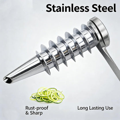 Stainless Steel Spiral Cutter for Vegetables Potato Cucumber Spiral Slicer Manual Vegetable Spiralizer Kitchen Tool (4pcs)