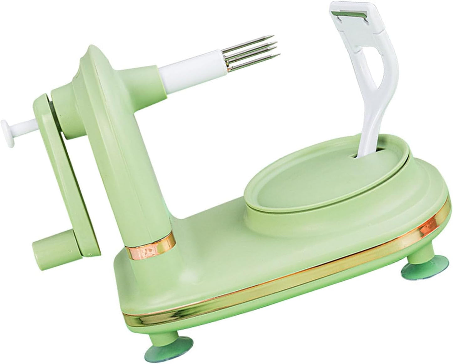 Apple Peeler, Apple Corer Slicer Peeler with Upgraded Stainless Steel Blades Manual Rotating Kitchen Gadget Pear Peeler Includes 2 Replacement Heads for Apple Pear Citrus(Light Green)