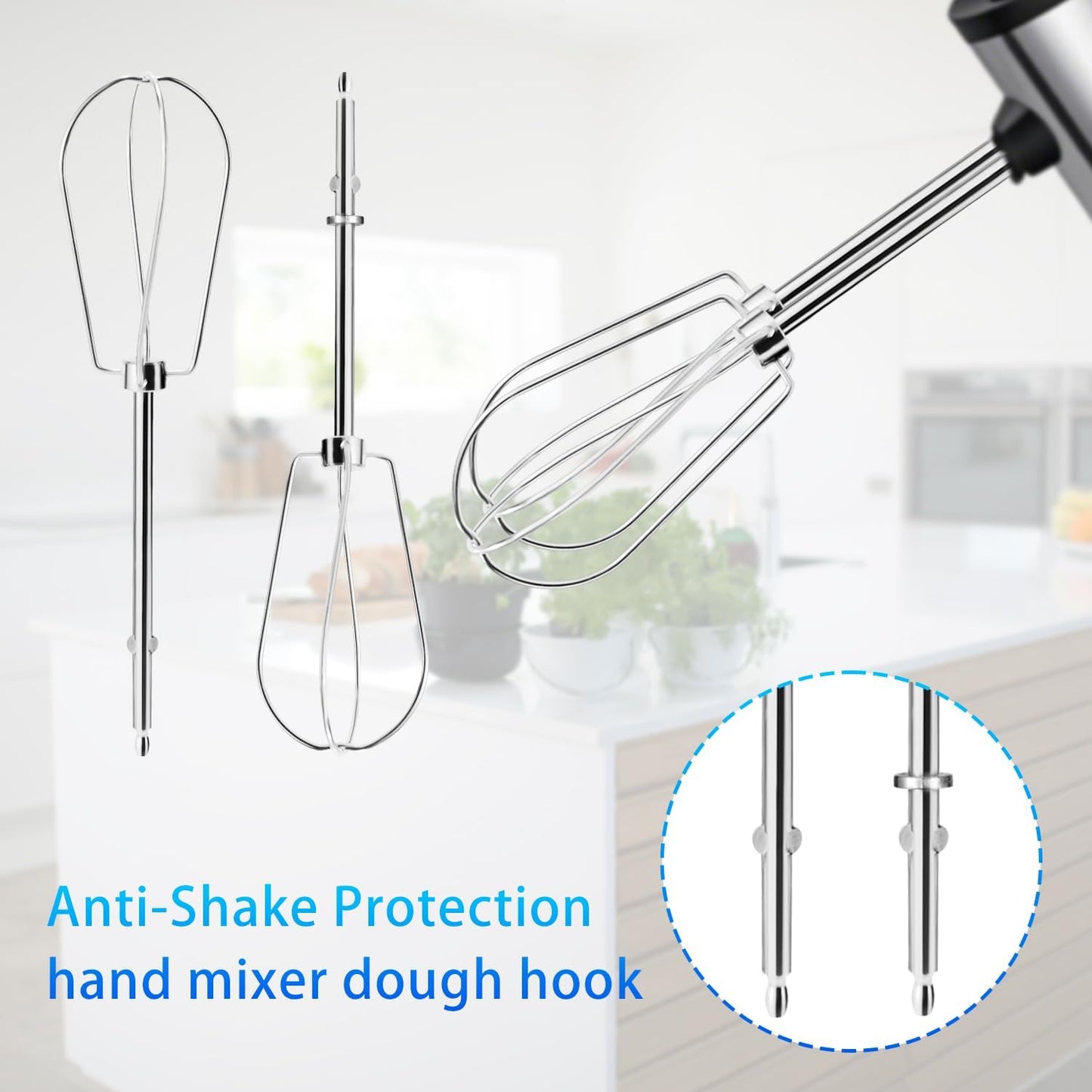 2pcs Hand Mixer Beaters Attachments Compatible with BLACK & DECKER, Universal Stainless Steel Electric Hand Mixer Whisk Replacement for Cooking and Baking