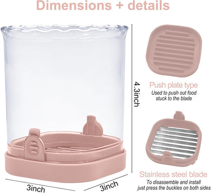 Strawberry Slicer：Fruit Slicer Cup Veggie Salad Speed Cutter for Strawberries Egg Banana Mushroom Cucumber Kiwi the Kitchen Portable Slicing Tool (Pink)