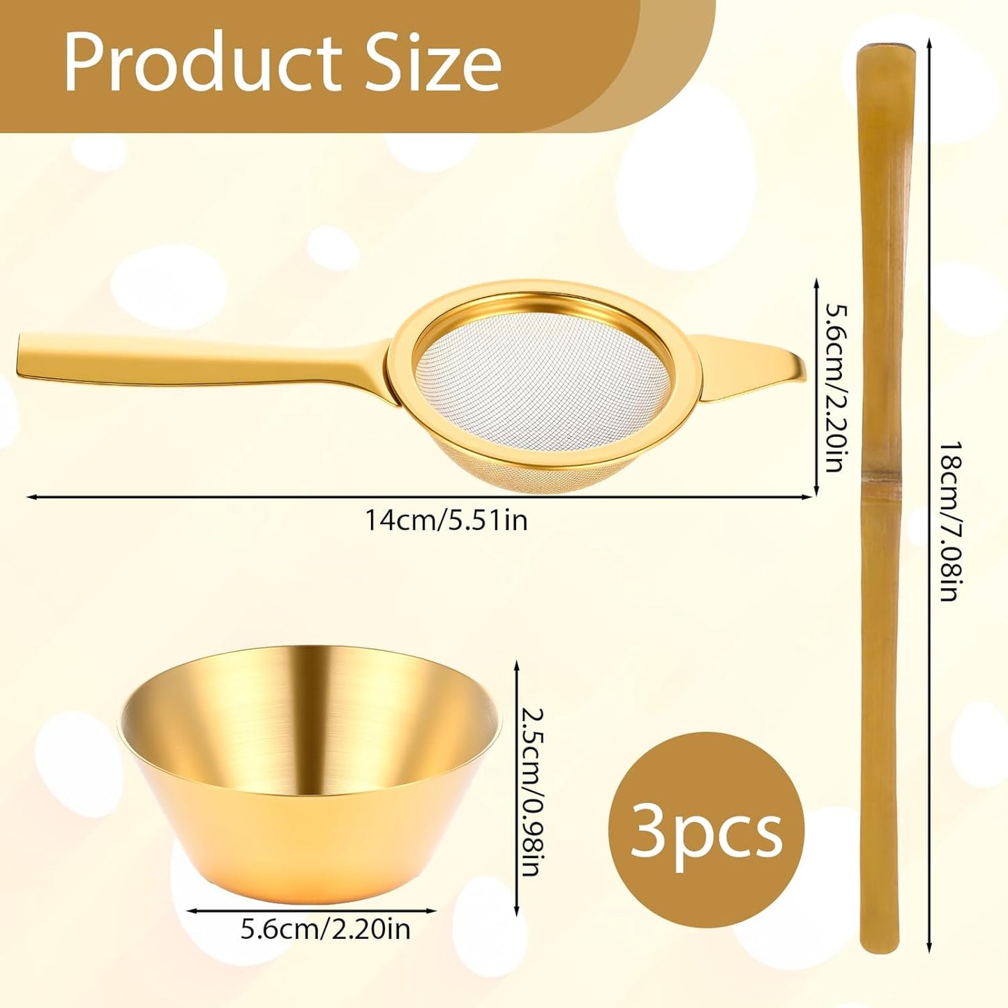 2.2" Mini Tea Sifter, 30 Fine Mesh Strainer Stainless Steel Small Sifters Loose Leaf Matcha Sifter with Handle and Base for Loose Tea Coffee Cocktail