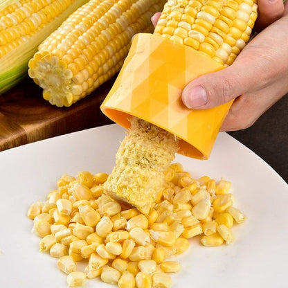 Mayata 2pcs Manual Portable Mini Circular Corn Shaver Threshing Stainless Steel Yellow Corn Stripper Peeler Home Vegetable Tools