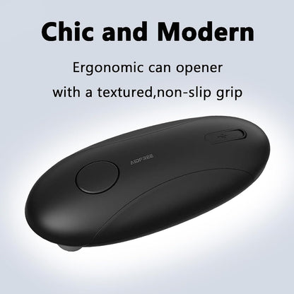 Automatic Electric Can Opener for Seniors for Kitchen:Anyone can Hands Free,One Touch Opener,Durable Blades,Rechargeable, Smooth Edge, Lightweight Small Size, Black (White)