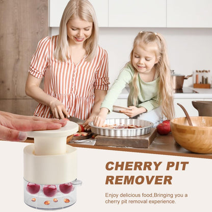 7-Hole Cherry Pitter, Multi-Function Pitting Tool, Quick Release Multi Cherries Stoner Pitter 7-in-1, Fruit Pit Remover for Making Jam Cherry Dishes, Saving Time & Effort(COLOR:Beige)