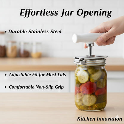 Cap Crack Jar Opener 2026 New Adjustable Multi-Lid Can Opener for Weak Hands - Ergonomic Non-Slip Grip, One-Hand Operation, Opens Bottles Cans Jars Effortlessl (White Green)