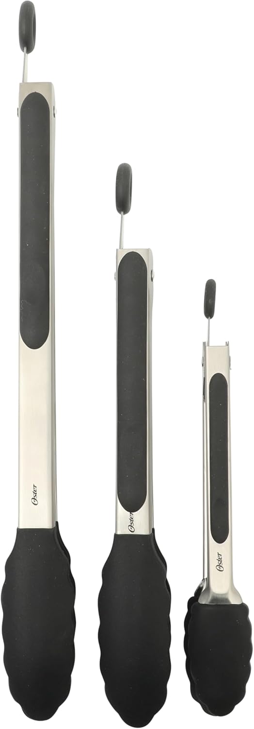 Oster Chadswyck 8” Can Opener, Stainless Steel Manual Can Opener with Soft Grip Handles, Smooth Edge Cutting, Dishwasher Safe