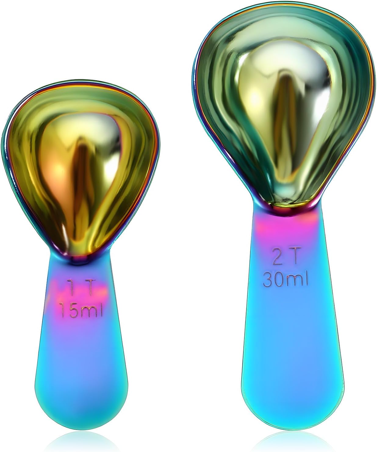 2 Pcs Stainless Steel Coffee Scoop Set 1 & 2 Tbsp Measuring Spoons Short Handle Coffee Measuring Scoop Metal Tbsp Scoops for Coffees Beans Tea Sugar