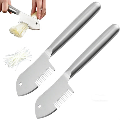 Stainless Steel Multi-Purpose Julienne Peeler, Vegetable Peeler and Julienne Slicer with Sharp Blade - Ergonomic Non-Slip Handle, Dishwasher Safe, 8.9 Inches for Vegetables and Fruit (1pcs)