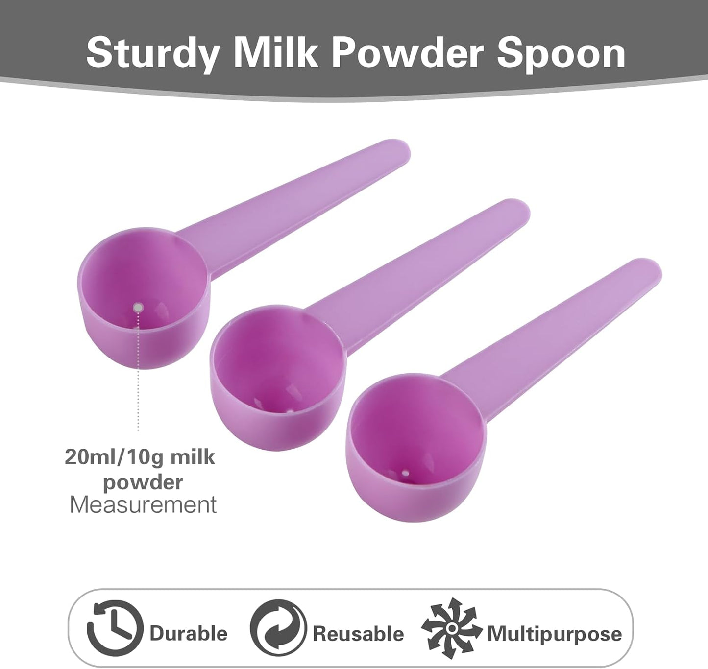 6 Pack Plastic Scoops, 20ml Measuring Spoon with Bottom Hole, Scoop Spoon for Coffee, Protein, Milk Powder (Pink)