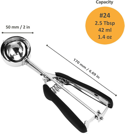 Cookie Scoop, Ice Cream Scoop, 1Tbsp/15 ml/0.5oz Cookie Scoops for Baking, 18/8 Stainless Steel Cookie Scooper for Baking, Ice Cream Scooper with Trigger Release, Cookie Dough Scoop with Non-slip Grip