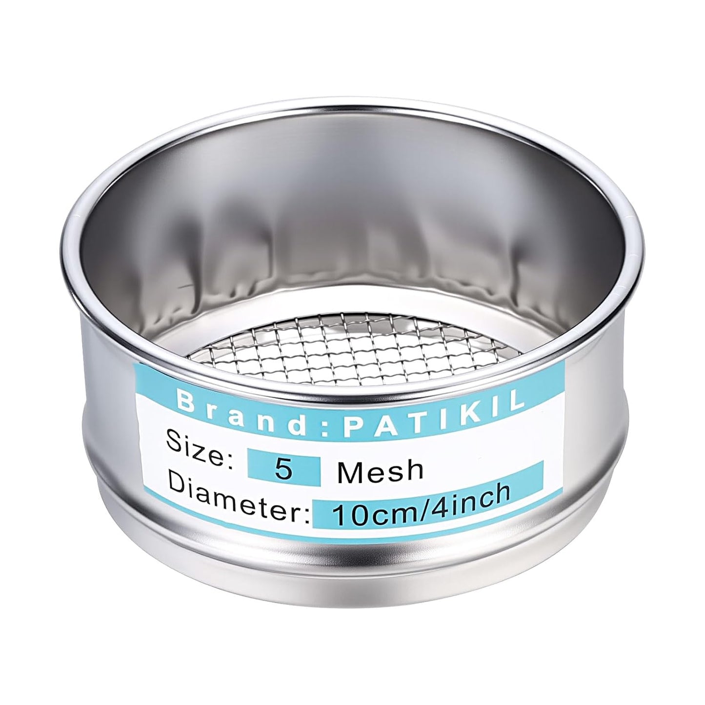 PATIKIL 325 Mesh(0.045mm) Lab Sieve, 3.9"(10cm) Diameter Sifting Screen 304 Stainless Steel Wire Cloth Fine Mesh Sieve for Industrial Laboratory Home Soil Sifter Dry Sift Screens Hash - Colors B