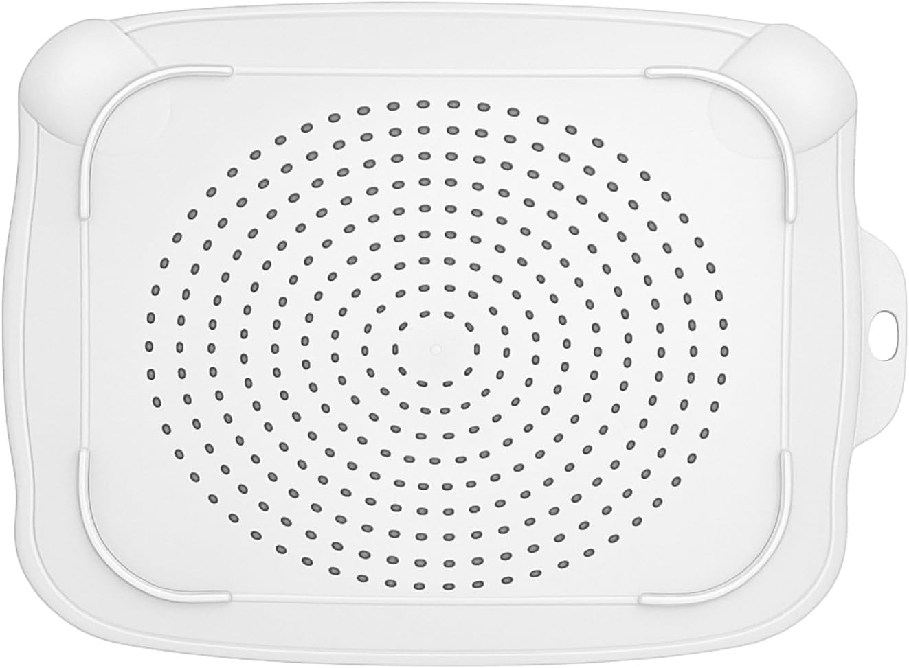 Rigid Sink Colander Tray 10.5” x 13” – Flat Kitchen Strainer & Rinse Tray for Fruits, Vegetables & Herbs – BPA-Free, Non-Slip, Dishwasher Safe, Odor-Free – White