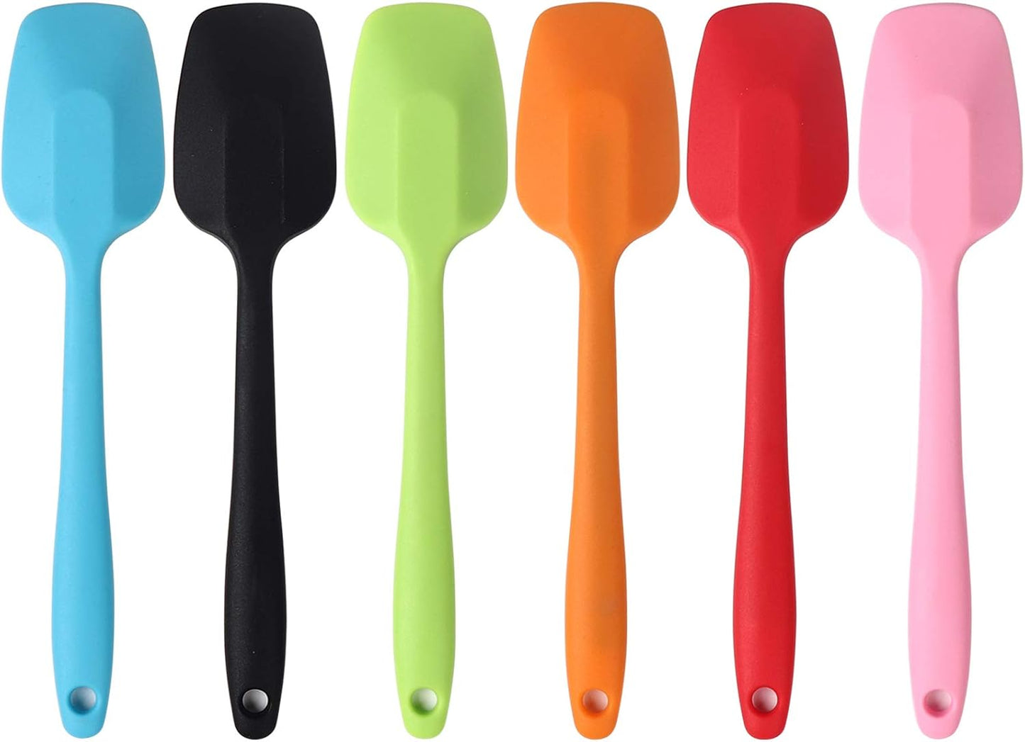 Silicone Spatulas, 10.6 inch Rubber Spoon Spatula Heat Resistant One Piece Design Seamless Non-Stick Spoonulas Flexible Scrapers Baking Mixing Tool (4 Pcs)