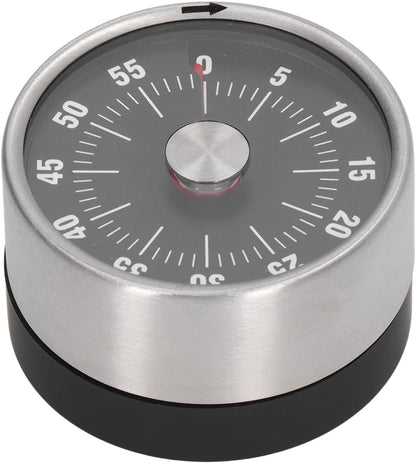 Minute Timer, Easy To Use High Accuracy Stainless Steel 70db Alert Magnet Design Magnetic Timer for Cooking(black)