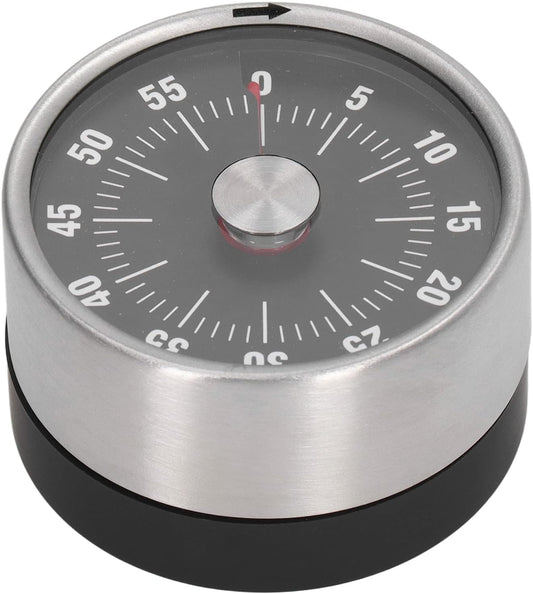 Minute Timer, Easy To Use High Accuracy Stainless Steel 70db Alert Magnet Design Magnetic Timer for Cooking(black)