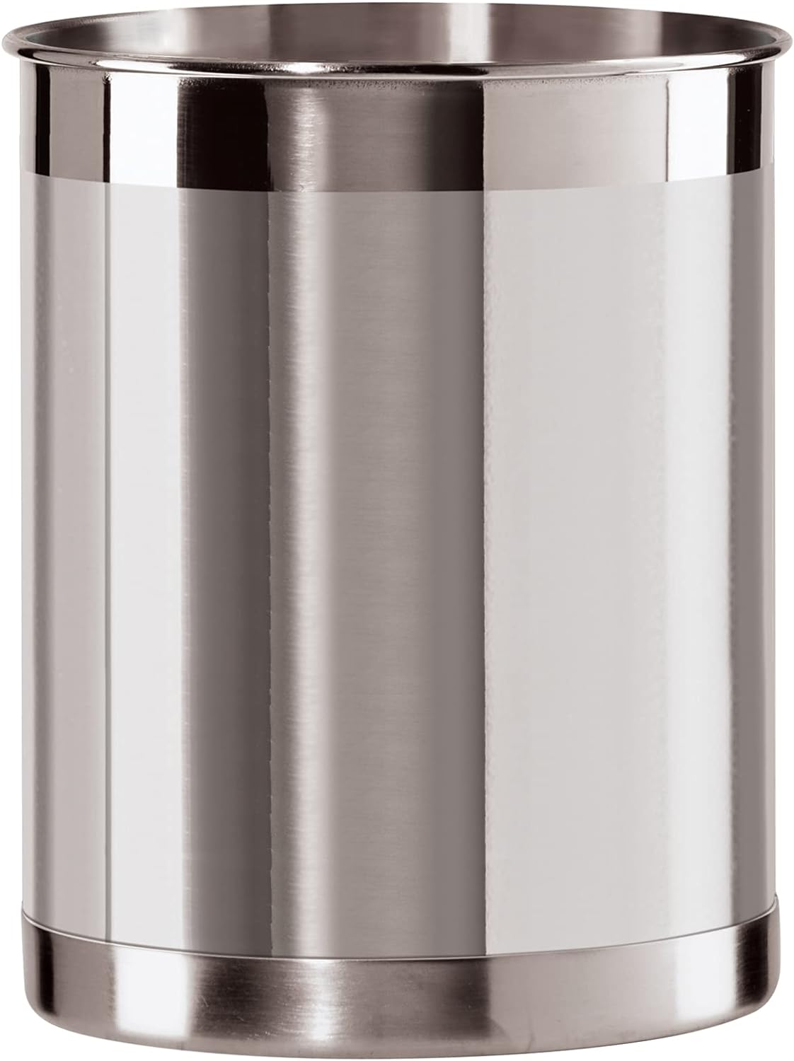 Oggi Stainless Steel Jumbo Utensil Holder - 7" Utensil Caddy, Weighted Base for Stability - Extra Large Utensil Crock and Countertop Utensil Organizer, Stainless Steel