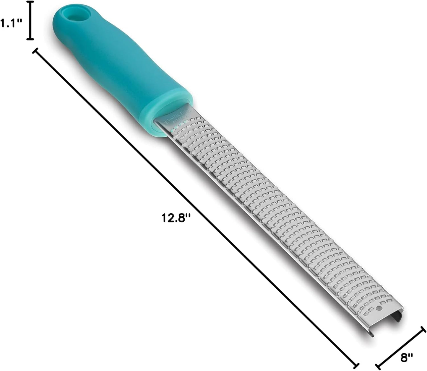 Lemon Zester, Stainless Steel Kitchen Cheese Grater, Plastic Cover Ergonomic Soft Black Handle