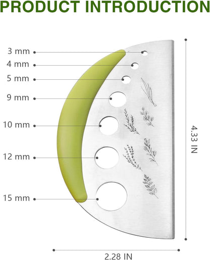 Herb Stripper and Herb Cutter 2 in 1, Herb Stripping Tool Herb Chopper Stainless Steel Herb Leaf Zipper for Kale, Chard, Collard Greens, Rosemary and Thyme