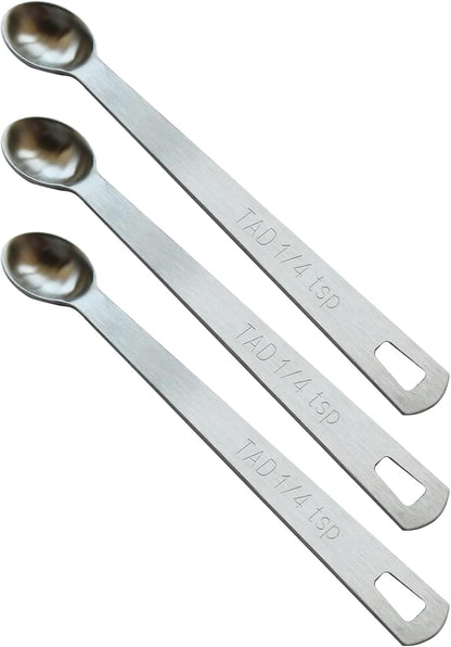 2PCS 1/8 Teaspoon(1/8tsp, 0.625 ml, Dash) Single Tiny Measuring Spoon, Small Individual Stainless Steel Measure Spoons Only