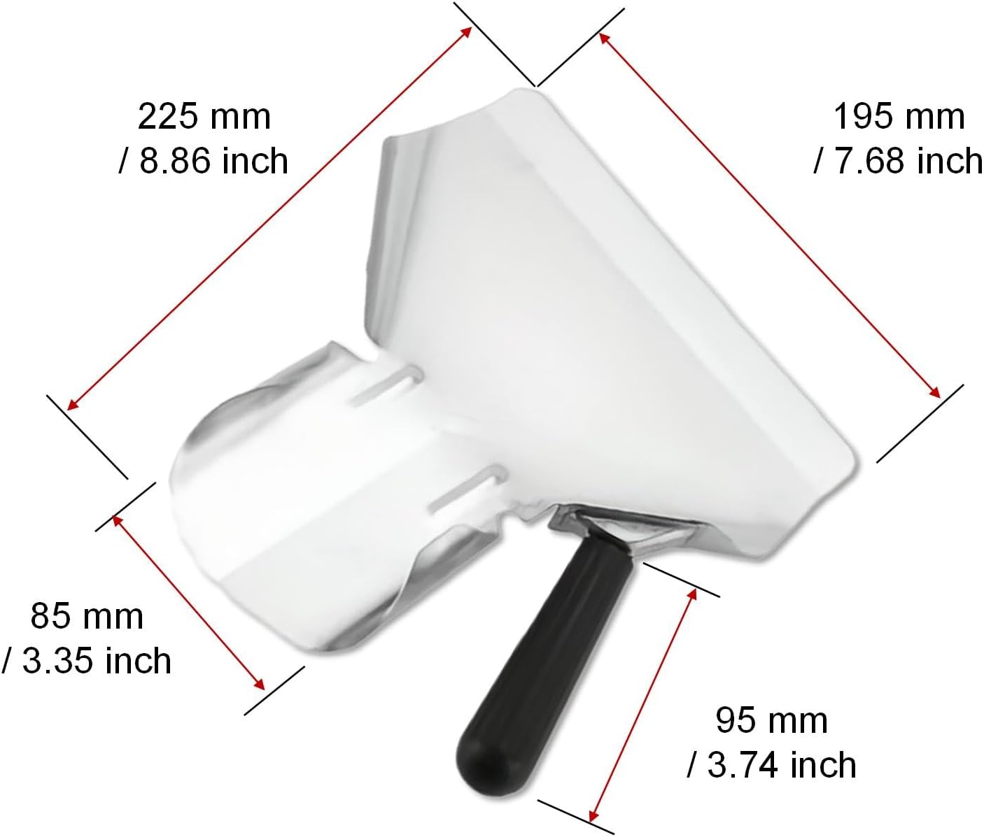 French Fry Scoop & Scooper - Polycarbonate Multipurpose Utility Scooper for Ice Candy Snacks & More