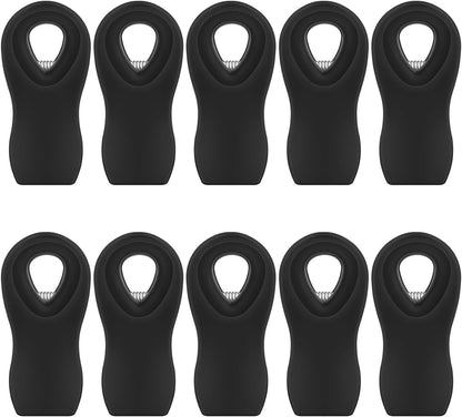 10PCS Magnetic Chip Clips Airtight Seal Reusable Black Bag Clips for Food Storage Heavy Duty Plastic Food Clip for Refrigerator,Fridge,Snack, Kitchen,Bread Bag,Garden,Clothes Pins,Home Decor