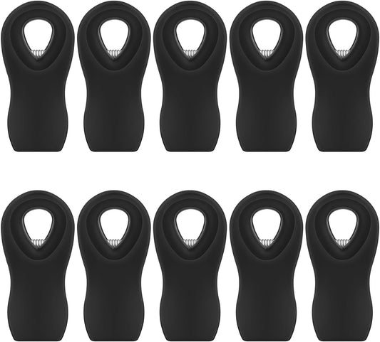 10PCS Magnetic Chip Clips Airtight Seal Reusable Black Bag Clips for Food Storage Heavy Duty Plastic Food Clip for Refrigerator,Fridge,Snack, Kitchen,Bread Bag,Garden,Clothes Pins,Home Decor