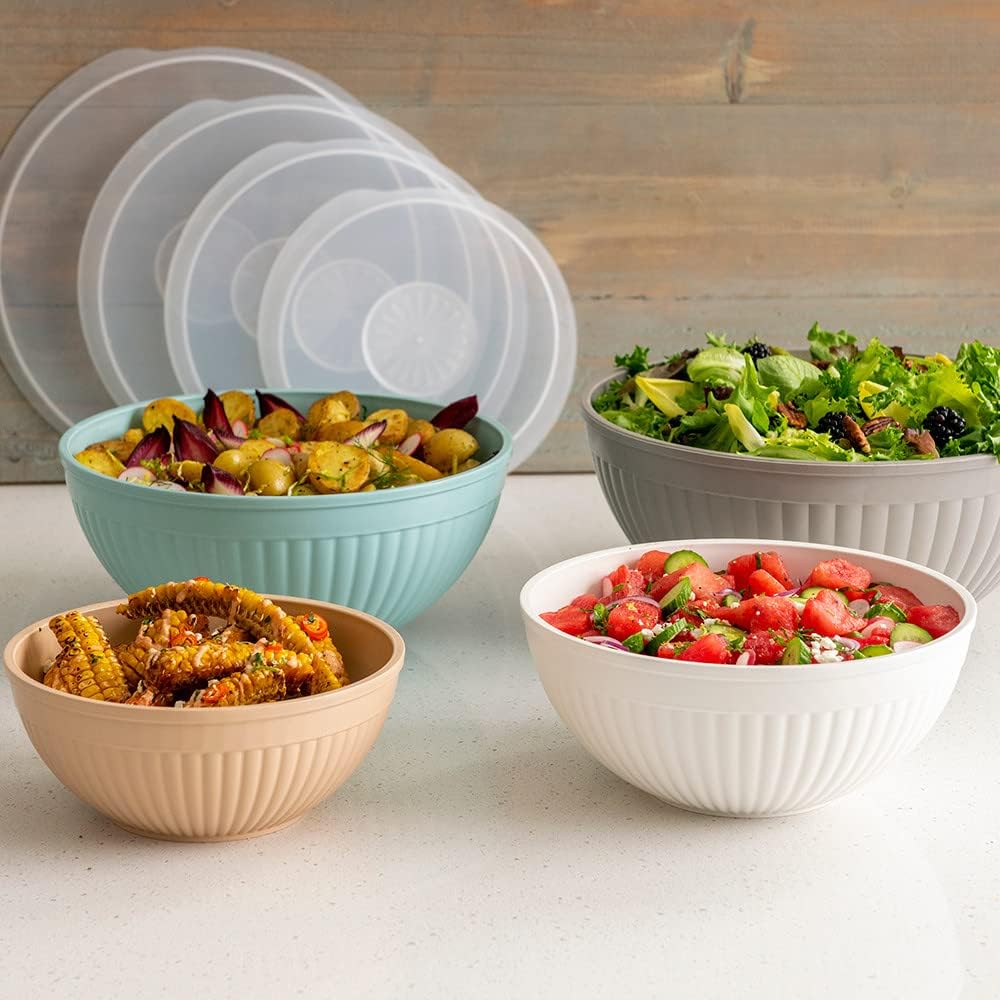 Nordic Ware Prep and Serve Mixing Bowls Set, 3-Piece, Earth-Tones