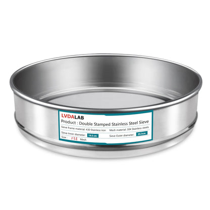 304 Stainless Steel Mesh Lab Sieve, 80 Mesh (0.2mm) Aperture Test Sieve, 7.9Inch(20cm) Diameter Economy Standard Analysis Sample Test Sieves for Industrial Laboratory Homes - Colors A
