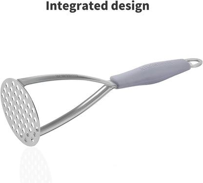 Joyoldelf Heavy Duty Stainless Steel Potato Masher with Potato Peelers, Masher Kitchen Tool & Food Masher/Potato Smasher with Silicone Handle, Perfect for Bean, Vegetable, Fruits, Avocado, Meat