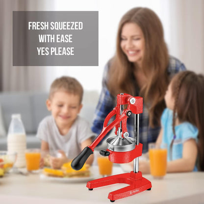 Eurolux Ultra-Premium Cast Iron Juicer | Extra-Large, Heavy Duty, Commercial Grade, Stainless Steel Manual Hand Press Citrus Squeezer For Fresh Orange Juice, Pomegranate, Lemon, and Much More (Gray)