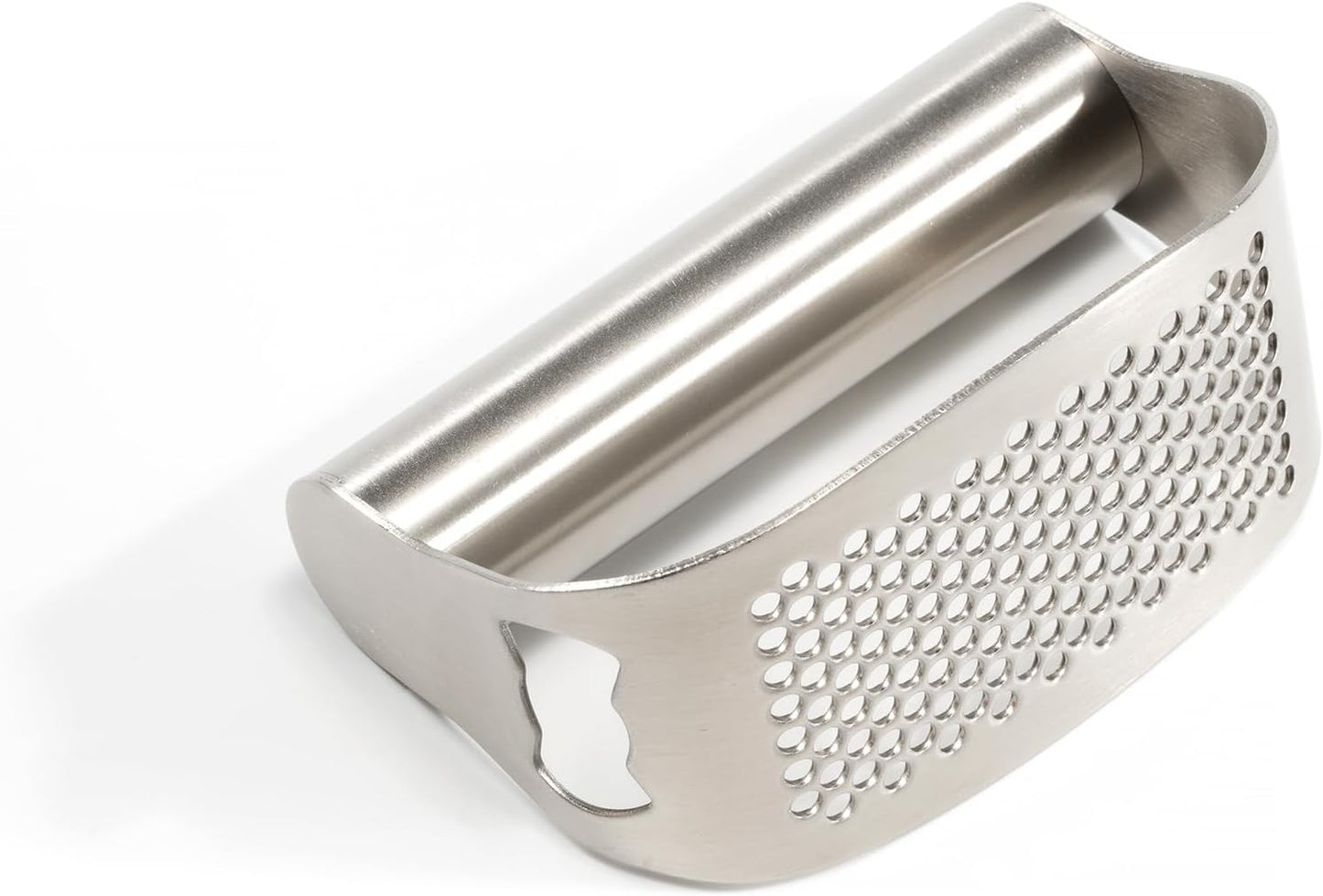 304 Stainless Steel Garlic Press Rocker - Premium Garlic Mincer Garlic Crusher - and Scraper - Comfortable Grip (No opener)