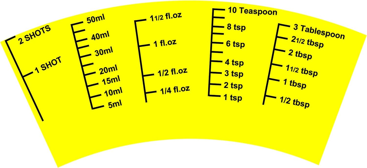 Ackers Mini Measure Heavy Glass, 32-Incremental Measurements Multi-Purpose Liquid and Dry Measuring Shot Glass, Red(Pack of 2)