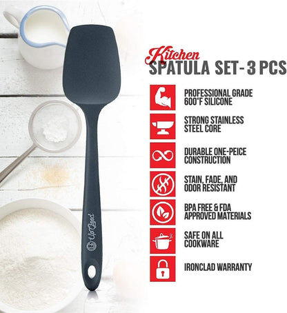 UpGood Silicone Spatula Set 600°F - High Heat Resistant Nonstick, Small and Large Kitchen Spatulas - Flexible BPA Free Professional Grade Cookware - Utensils for Cooking, Baking, Mixing(4 Pcs, Red)