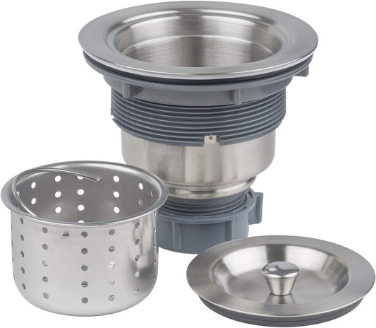 Miseno MNOSTR61 Universal Kitchen Sink Drain with Removable Colander Strainer - Stainless Steel