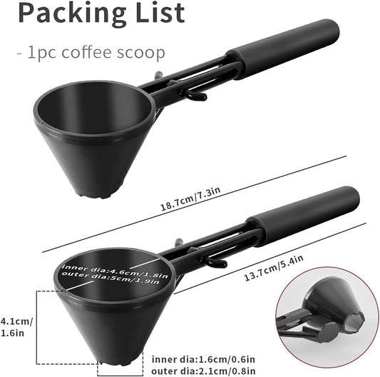 2-in-1 Measuring Scoop with Funnel for Protein Powder, Coffee Grounds, Milk Powder, Water Bottle Filling, Resuable K Cup Coffee Capsule with Coffee Grounds