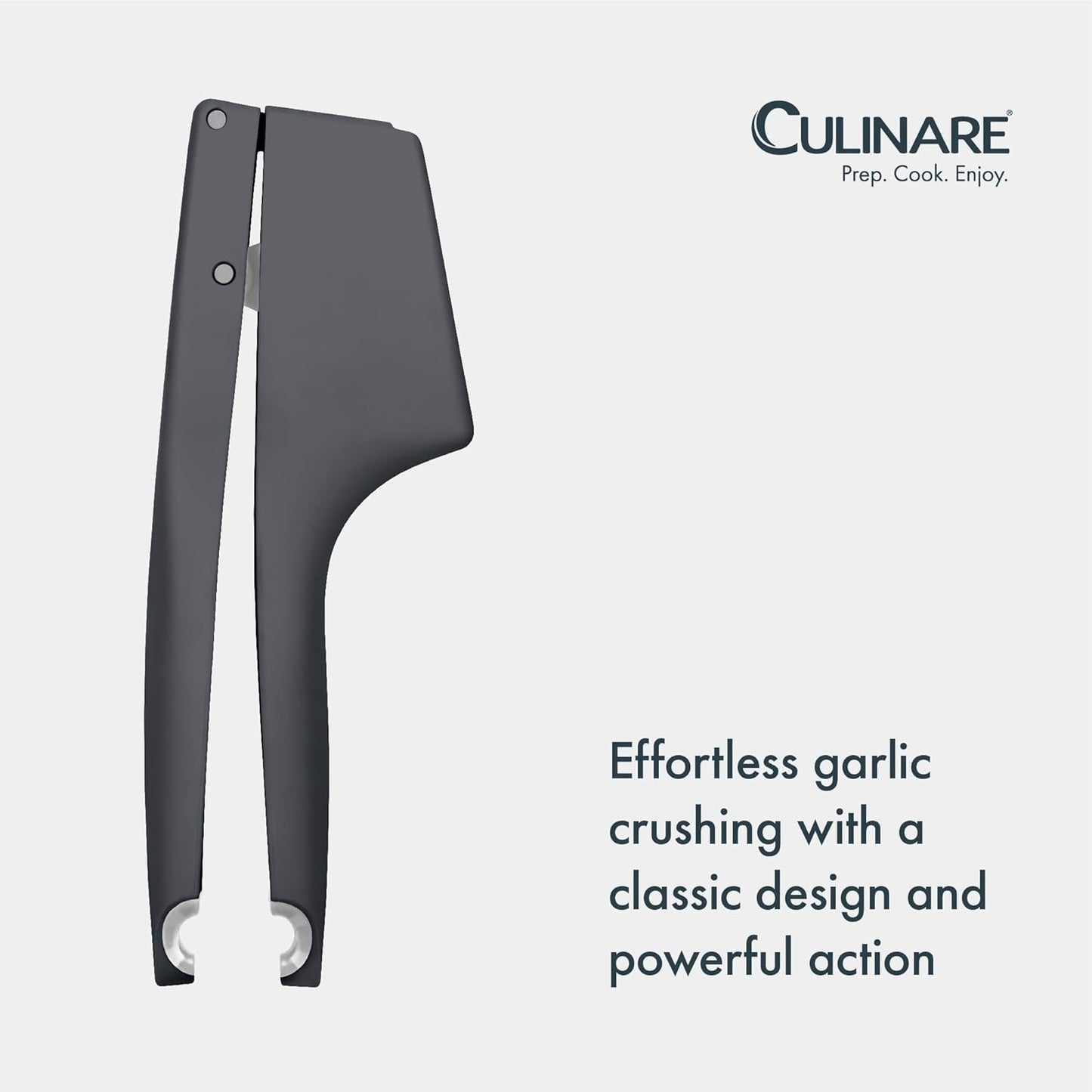 Culinare Garlic Press – Ergonomic Garlic Crusher with Large Chamber for Multiple Cloves – Easy to Use Ginger Mincer – Powerful Stainless Steel Crushing Action – Dishwasher Safe, 2-Year Guarantee