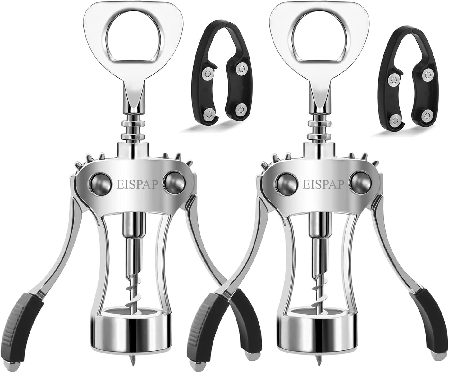 Powerful Wine Opener, Ergonomic Soft Touch Heavy Duty Manual Bottle Openers, Rust Resistant Zinc Alloy Winged Corkscrew, Easy Use, Open Corks, Dishwasher Safe, Bar Accessories